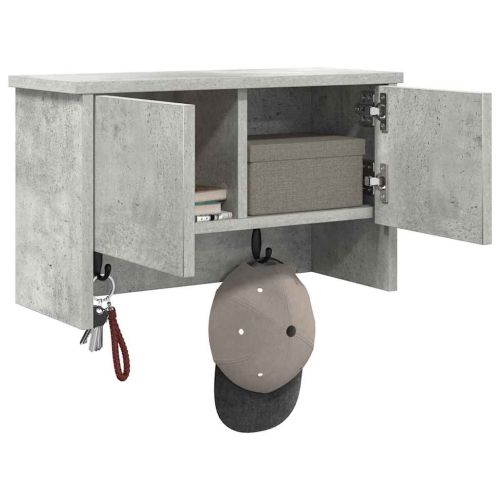 Стенен закачалка за палта с рафт Циментено сиво 50 x 20 x 30 см