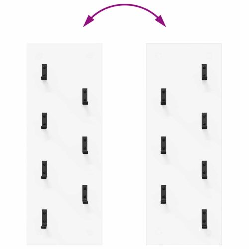 Стенен закачалка за палта Бяло 30 x 1,5 x 80 см Инженерно дърво