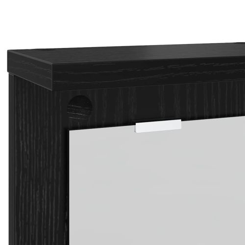 Стенен закачалка за палта с рафт Черен дъб 85 x 10 x 45 см