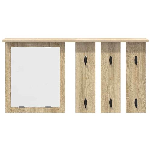 Стенен закачалка за палта с рафт дъб сонома 85 x 10 x 45 см