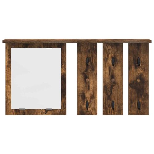 Стенен закачалка за палта с рафт Опушен дъб 85 x 10 x 45 см