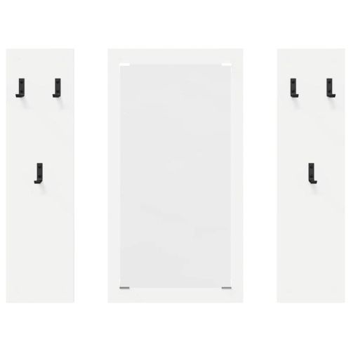 Стенен закачалка за палта Бяло 96 x 1,5 x 90 см Инженерно дърво