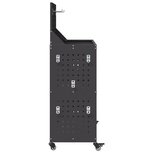 Карача за инструменти с рафт с колело Черно 65 x 35 x 111 см