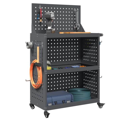 Карача за инструменти с рафт с колело Антрацит 65 x 35 x 111 см