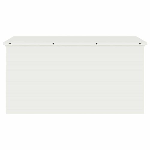 Кутия за съхранение на открито Бяло 100 x 50,5 x 50 см Стомана