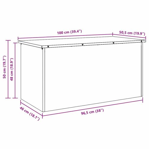 Кутия за съхранение на открито Антрацит 100 x 50,5 x 50 см