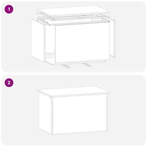 Кутия за съхранение на открито Сребрист 80 x 50,5 x 50 см