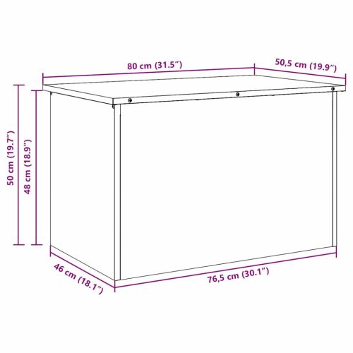 Кутия за съхранение на открито Сребрист 80 x 50,5 x 50 см