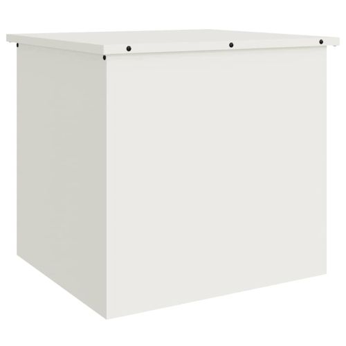 Кутия за съхранение на открито Бяло 55 x 50,5 x 50 см Стомана