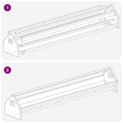 Хранилка за пилета Сребрист 108 x 20,5 x 20 см