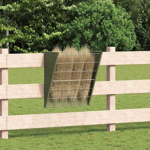 Висяща хранилка за сено Маслинено зелено 61 x 33 x 66 см