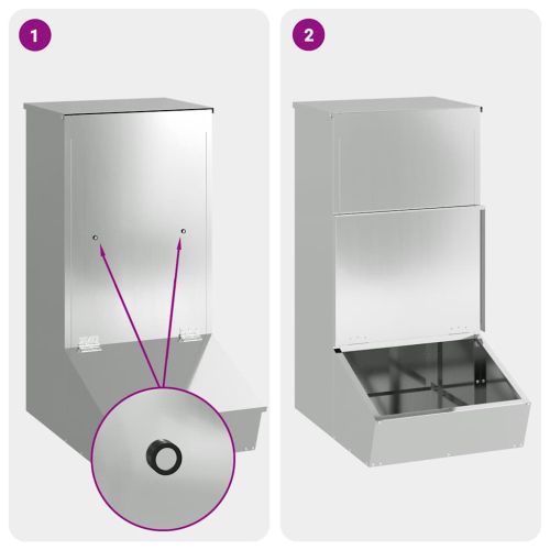 Фидер за свине Сребрист 55 x 38 x 76 см Галванизирана стомана