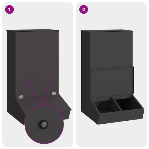 Фидер за свине Черно 55 x 51 x 91,5 см