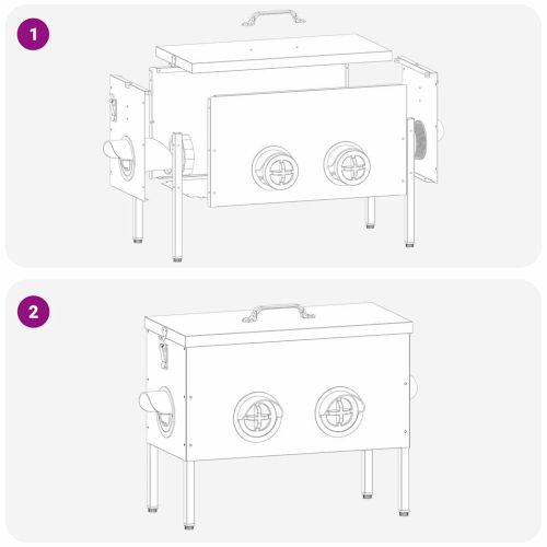 Кокошарник Черно 41,5 x 20,5 x 33 см Студено валцована стомана