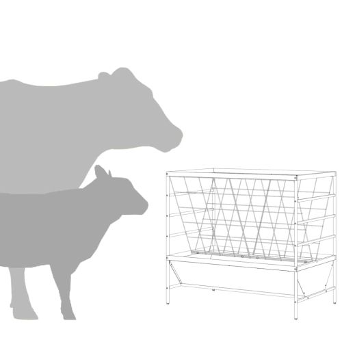Хранилка за добитък Сребрист 100 x 60 x 90 см
