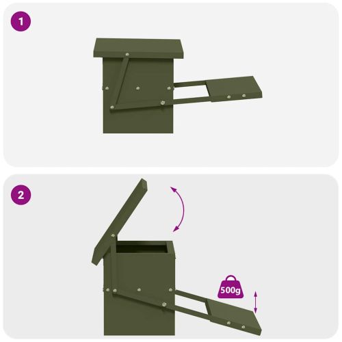 Кокошка Т ределна хранилка Маслинено зелено 48,5 x 39,5 x 19 см