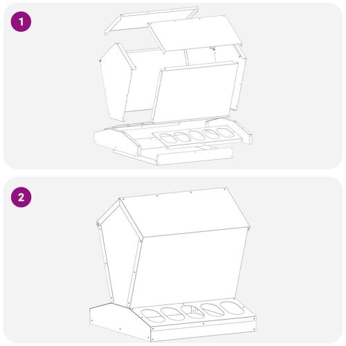 Кокошарник Сребрист 40 x 40 x 45 cm Галванизирана стомана