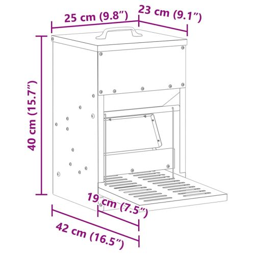 Кокошка Т ределна хранилка Черно 25 x 42 x 40 см