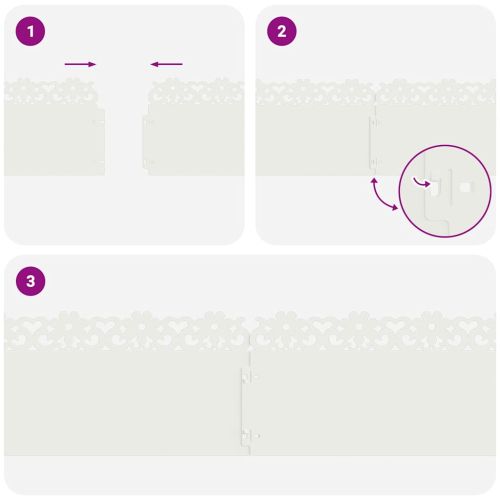 Ограничители за тревни площи 20 pcs Бяло 103 x 0,05 x 22 см