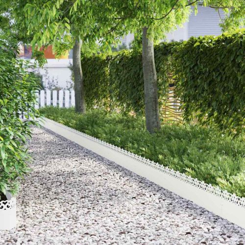 Ограничители за тревни площи 30 pcs Бяло 103 x 0,05 x 22 см