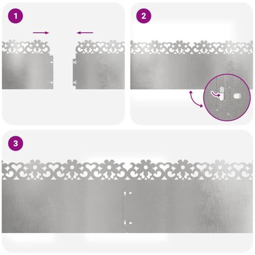 Ограничители за тревни площи 10 pcs Сребрист 103 x 0,05 x 22 см
