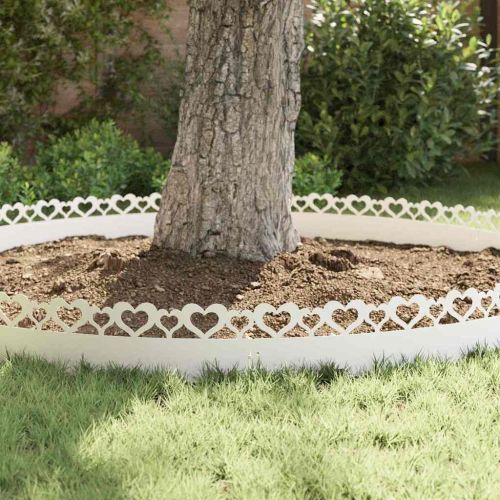 Ограничители за тревни площи 10 pcs Бяло 103 x 0,05 x 22 см