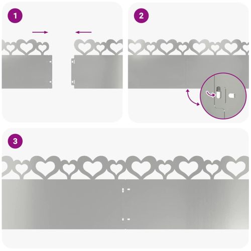Ограничители за тревни площи 30 pcs Сребрист 103 x 0,05 x 22 см