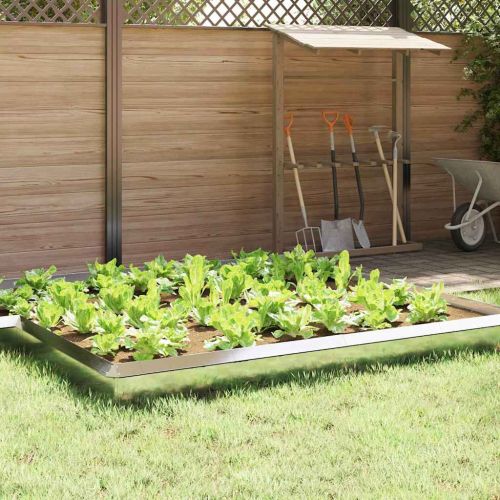 Оградка за охлюви 16 pcs Сребрист 50 x 3,5 x 25 см