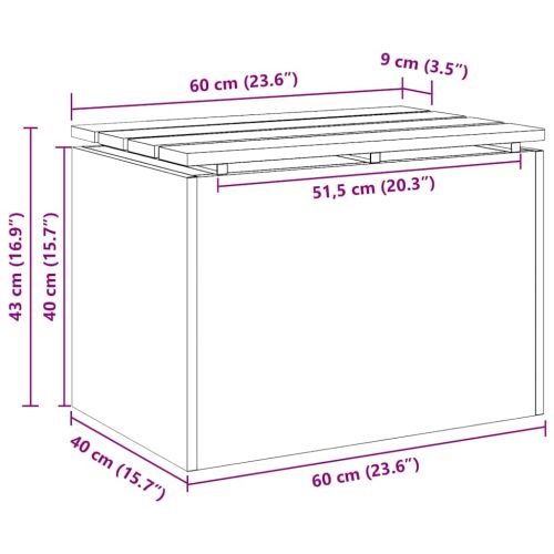 Градинска пейка Сребрист 60 x 40 x 43 см Поцинкована стомана
