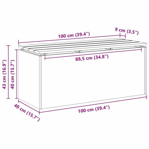 Градинска пейка Бяло 100 x 40 x 43 см Стомана