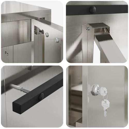 Пощенска кутия Сребрист 30 x 20 x 55 см Неръждаема стомана