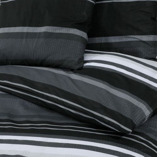 Комплект спално бельо, черно и бяло, 240x220 см, памук