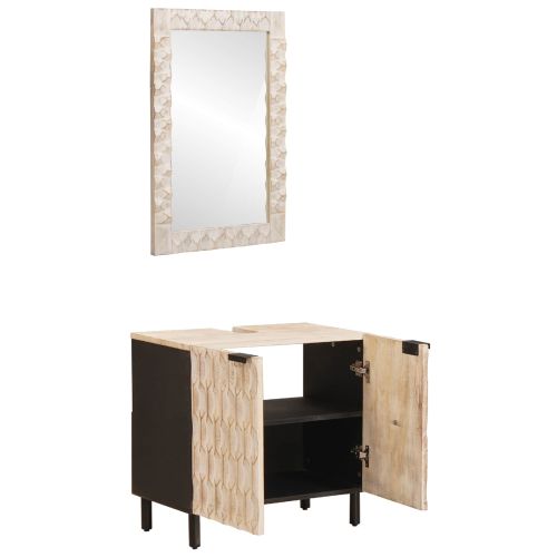 Комплекти за баня Финал на бяло измиване Солидно мангово дърво