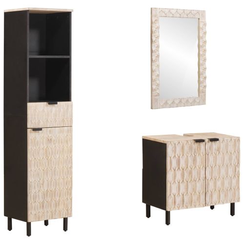 Комплекти за баня с чекмедже 3 pcs Финал на бяло измиване