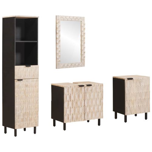 Комплекти за баня с чекмедже 4 pcs Финал на бяло измиване