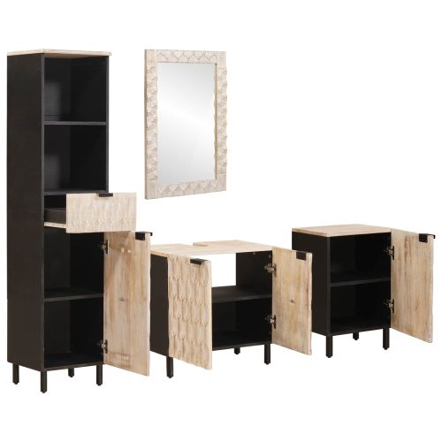 Комплекти за баня с чекмедже 4 pcs Финал на бяло измиване