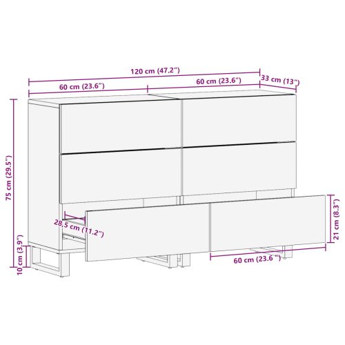 Служебен шкаф 2 pcs Кафяво 60 x 33 x 75 cm