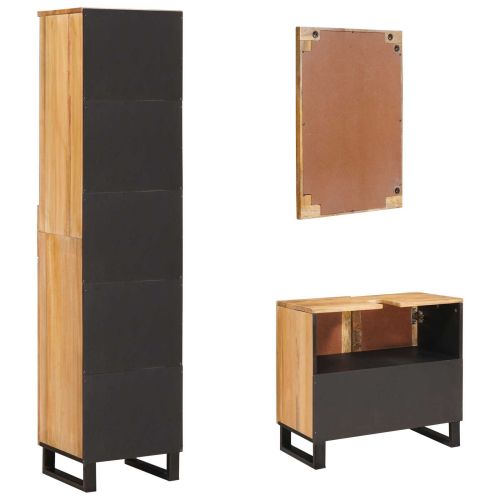 Комплекти за баня с рафт 3 pcs Естествен Солидно мангово дърво