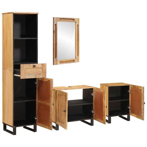 Комплекти за баня с чекмедже Естествен Солидно мангово дърво