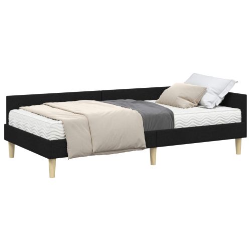 Ъглова рамка за легло с матрак с матрак 2 pcs Зелен текстил