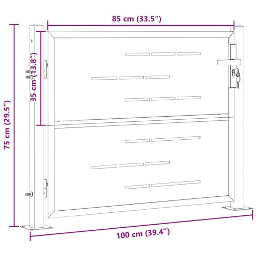 Градинска врата Сребрист 85 x 70 см Неръждаема стомана
