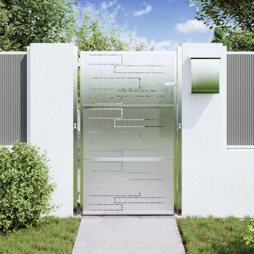 Градинска врата Сребрист 85 x 120 см Неръждаема стомана