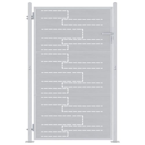 Градинска врата Сребрист 85 х 144 см Неръждаема стомана