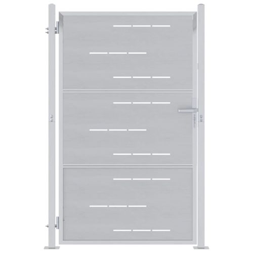 Градинска врата Сребрист 85 х 144 см Неръждаема стомана