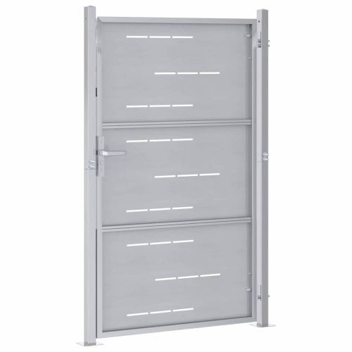 Градинска врата Сребрист 85 х 144 см Неръждаема стомана