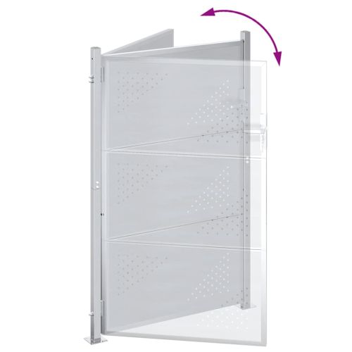 Градинска врата Сребрист 85 х 144 см Неръждаема стомана