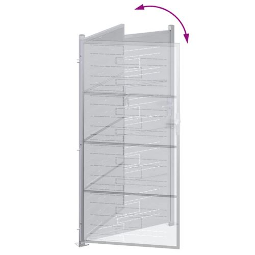 Градинска врата Сребрист 85 x 174 см Неръждаема стомана