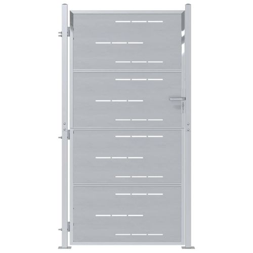 Градинска врата Сребрист 85 x 174 см Неръждаема стомана