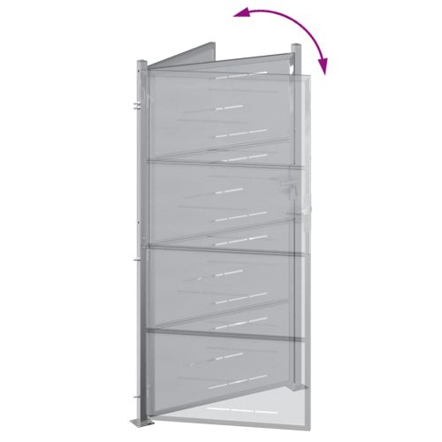 Градинска врата Сребрист 85 x 174 см Неръждаема стомана