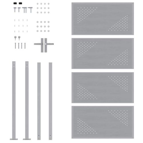 Градинска врата Сребрист 85 x 174 см Неръждаема стомана